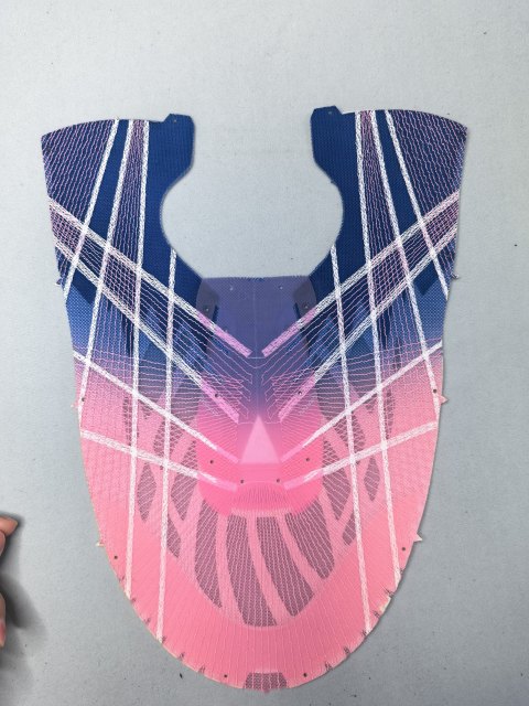 Blue Pink Gradient Uppers, synthetic leather for shoes, bags, furniture, LEADER