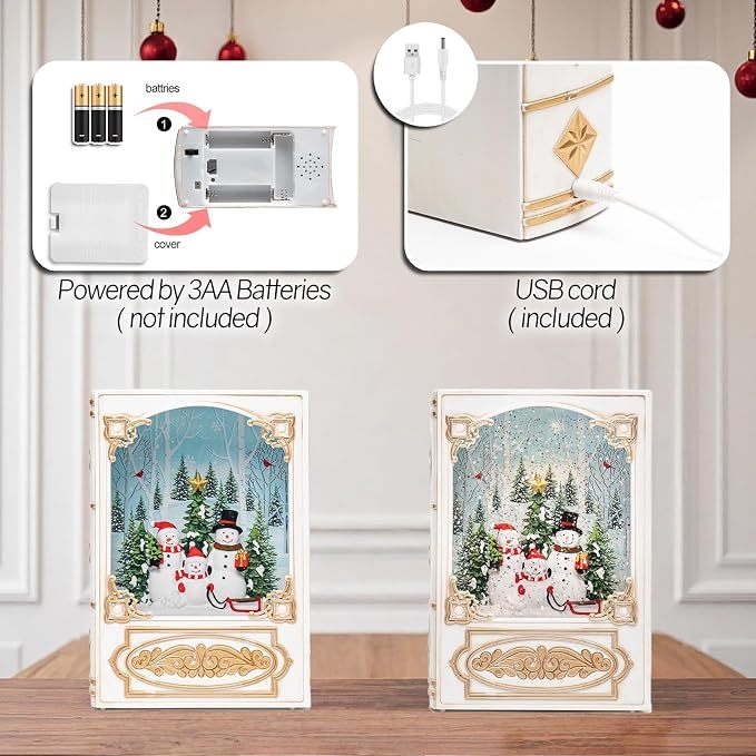 Eightown Book Snow Globe Lantern