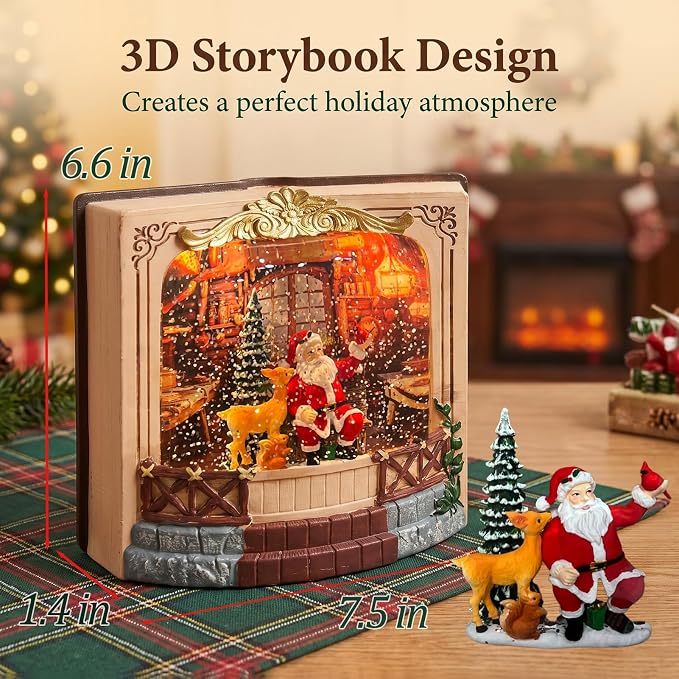 Snow Globe Lantern Gold and White (Santa Indoor)