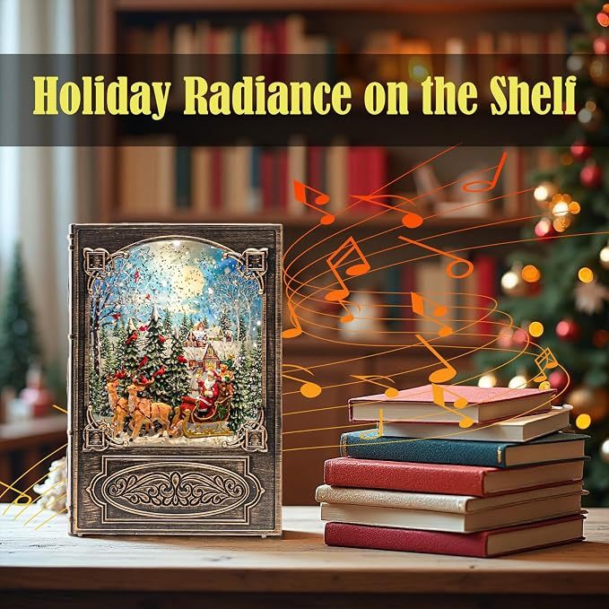 Eightown Book Snow Globe Lantern