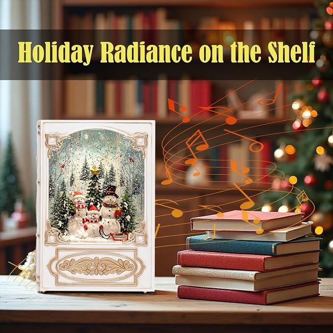 Eightown Book Snow Globe Lantern