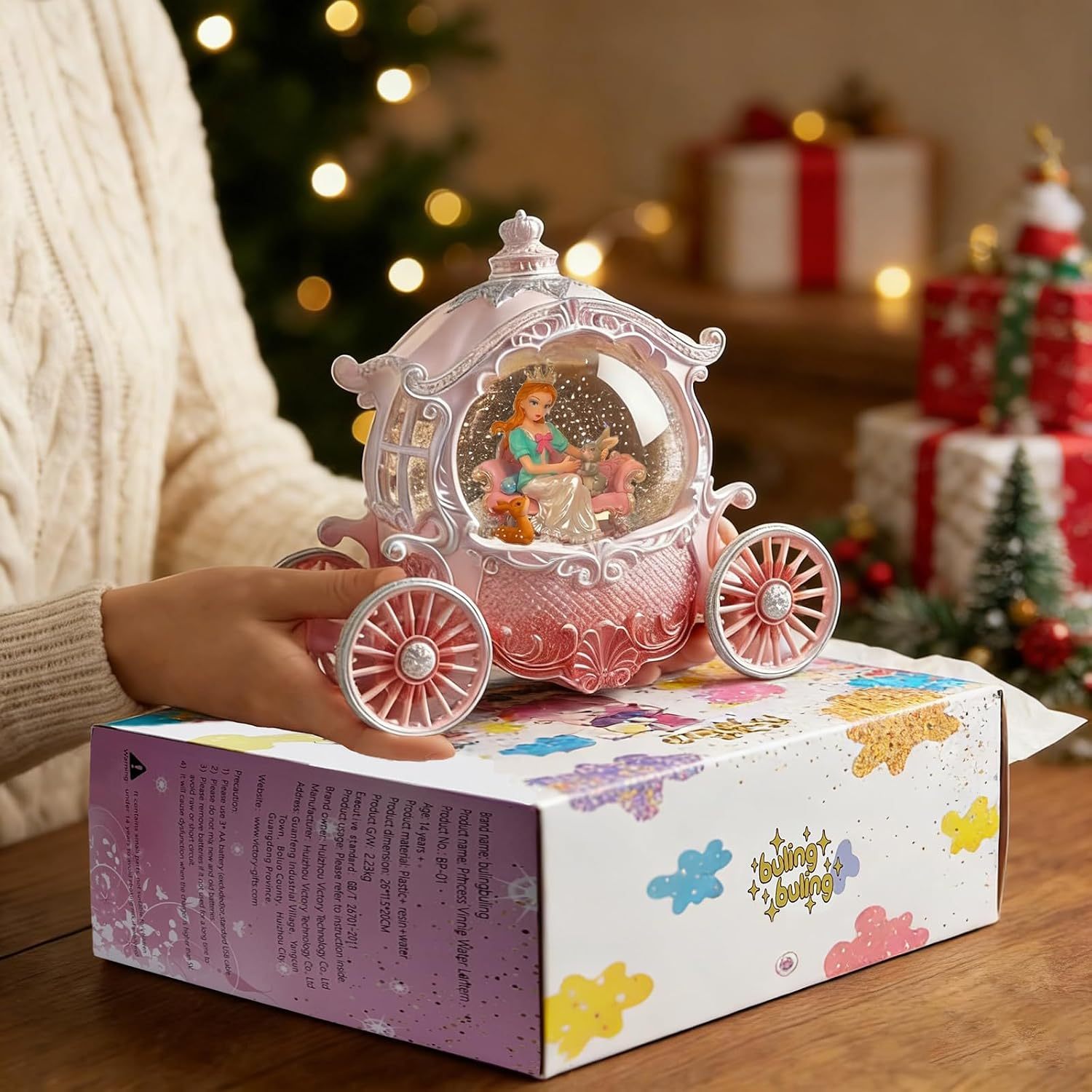 Winnie Princess Carriage Snow Globe Lantern
