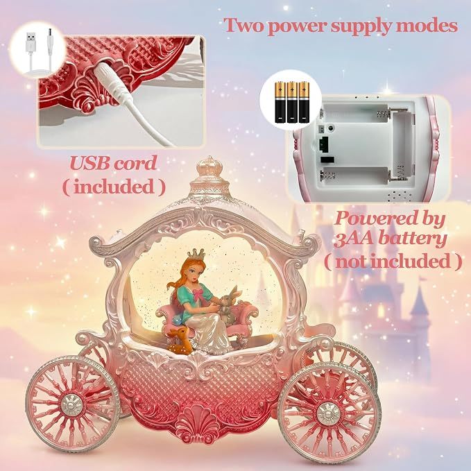 Winnie Princess Carriage Snow Globe Lantern