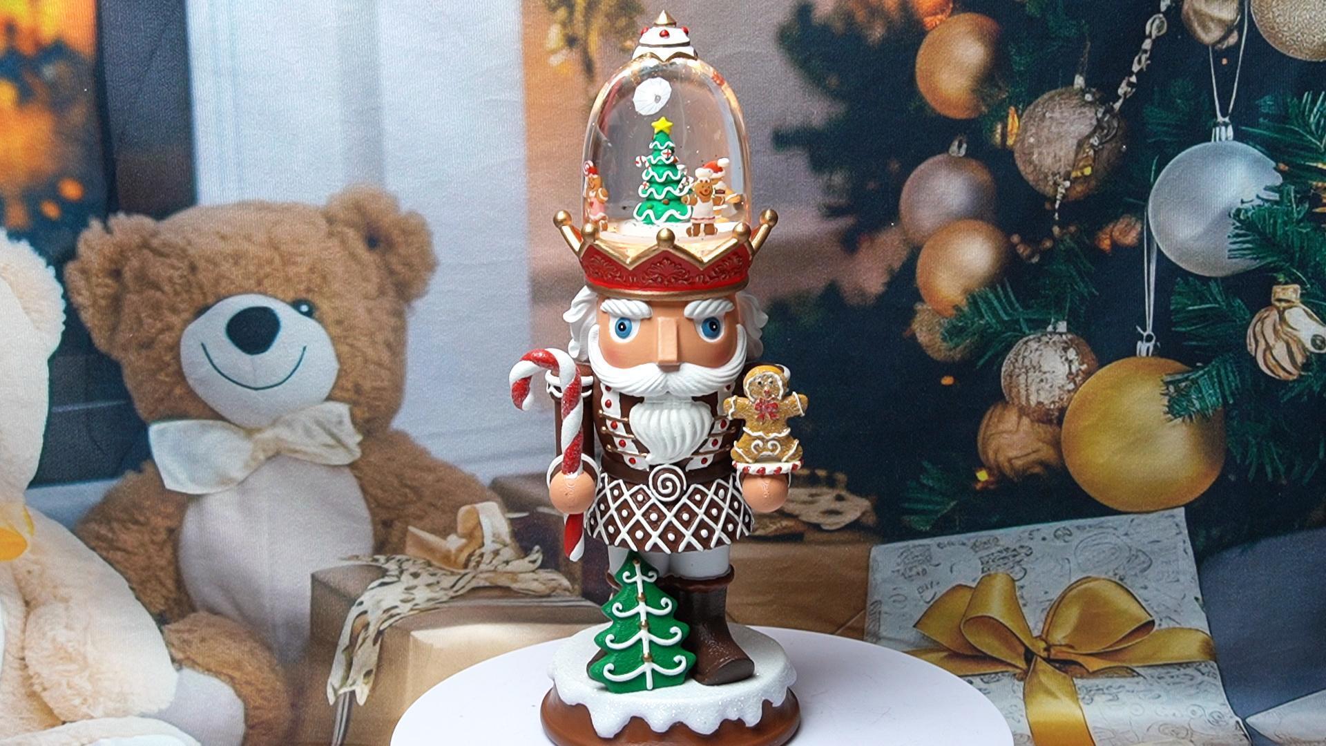 Gingerbread Soldier Water-filled Snow Globe Lantern