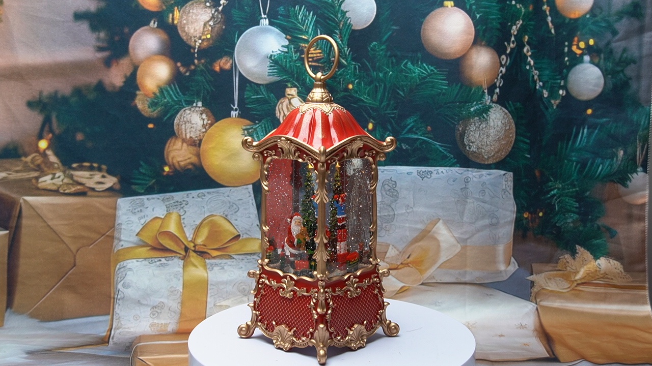 Christmas Pumpkin Snow Globe Lantern