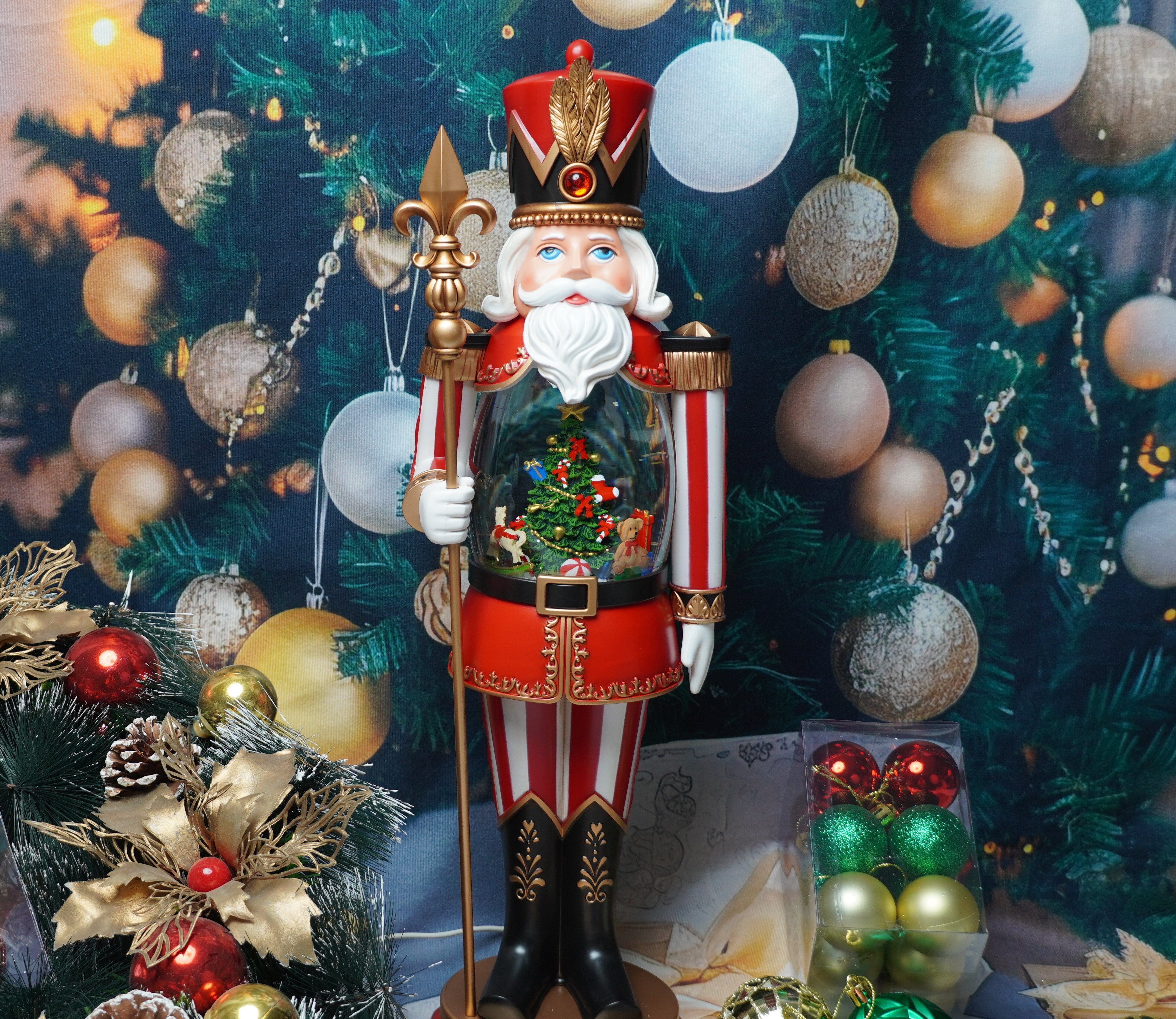 Red‑White Soldier Snow Globe Lantern