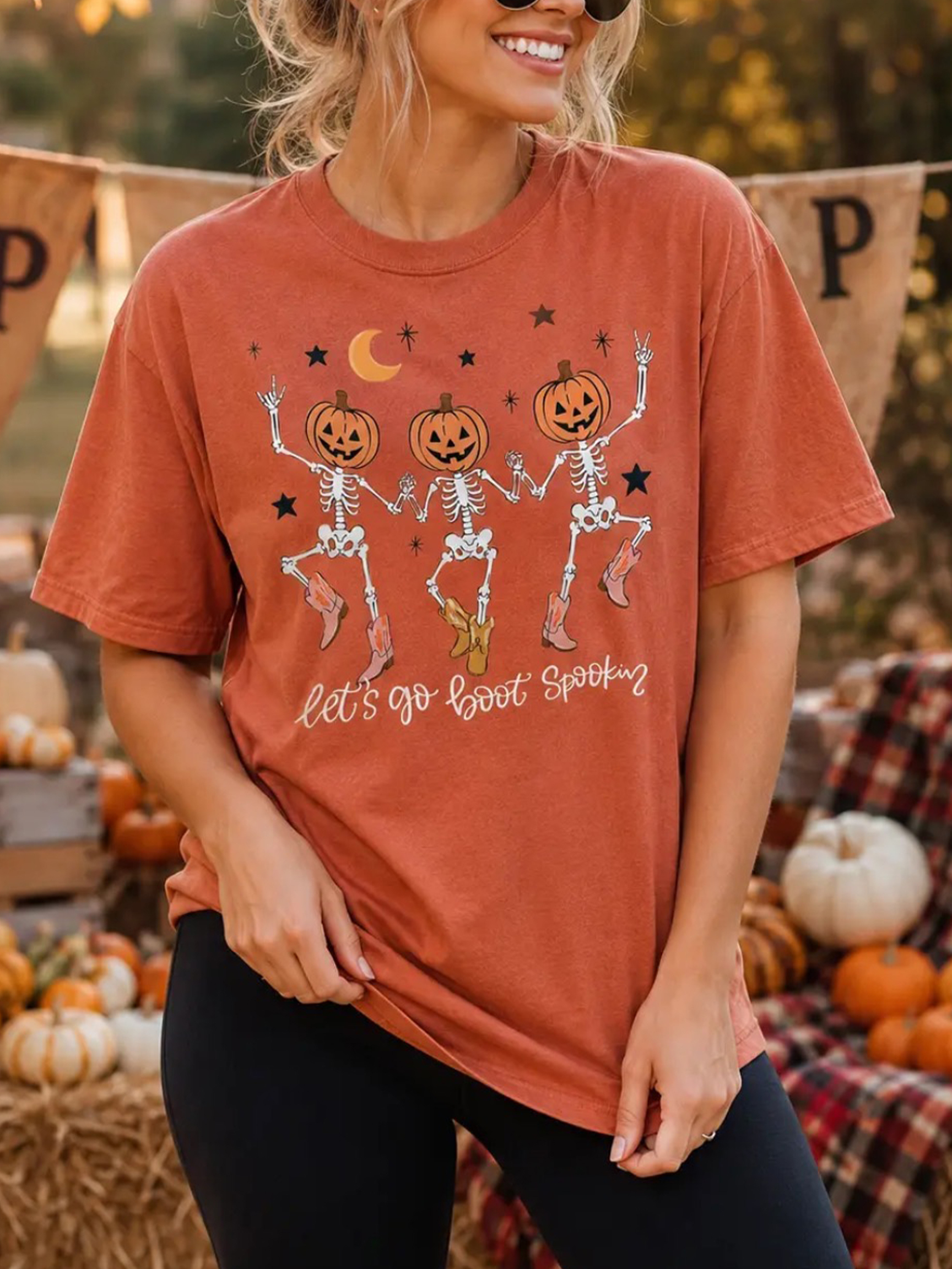 "Let's Go Boot Spookin" Vintage Wash Graphic Tee