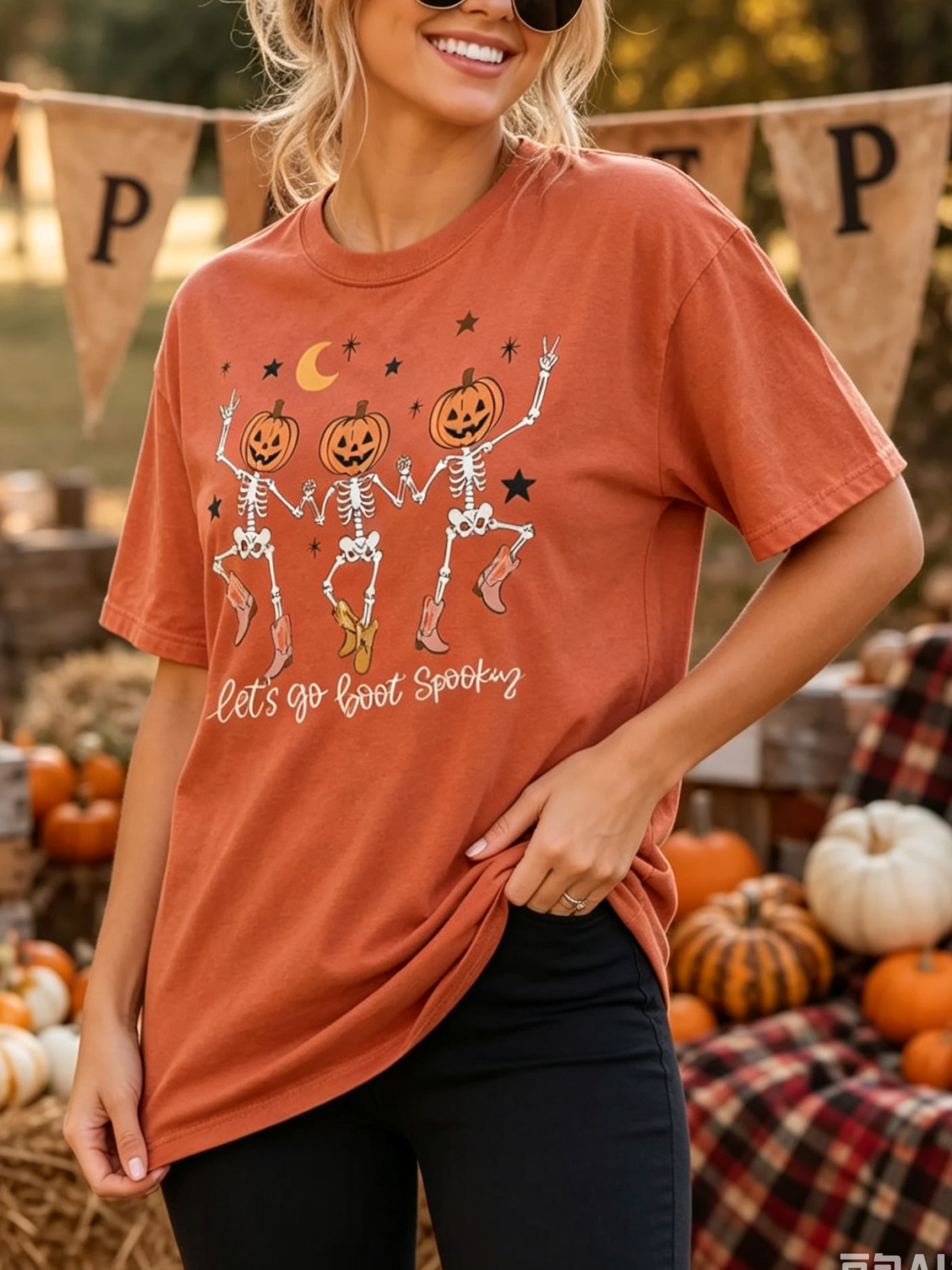 "Let's Go Boot Spookin" Vintage Wash Graphic Tee