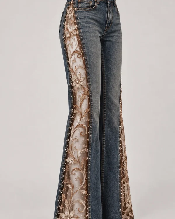 Western Embroidered Flare Jeans