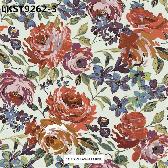 100% Cotton Lawn Fabric,LANKING TEX,Low Moq Printing Best  Quality  100% Cotton Lawn Fabric