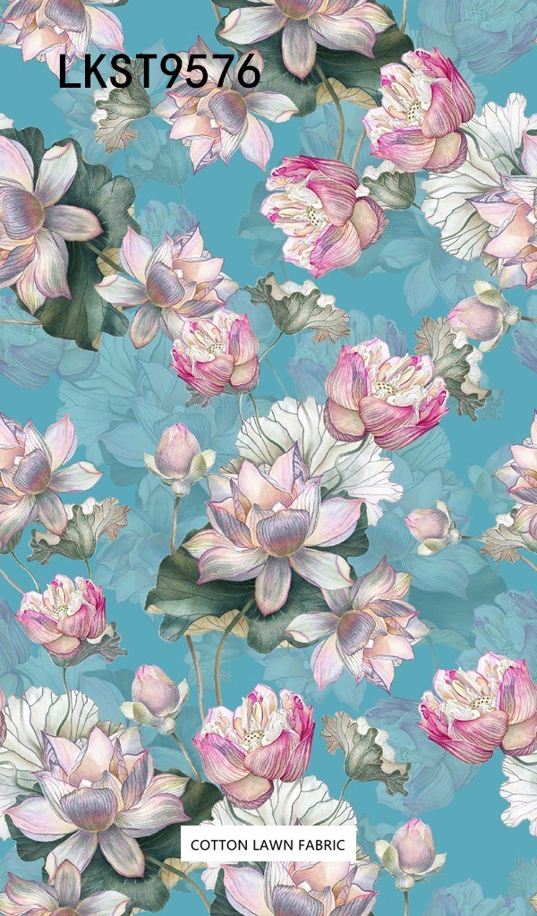 100% Cotton Lawn Fabric,LANKING TEX,Low Moq Printing Best  Quality  100% Cotton Lawn Fabric