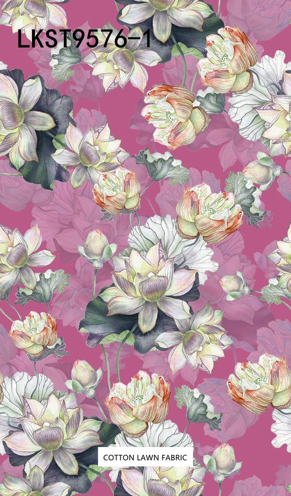 100% Cotton Lawn Fabric,LANKING TEX,Low Moq Printing Best  Quality  100% Cotton Lawn Fabric