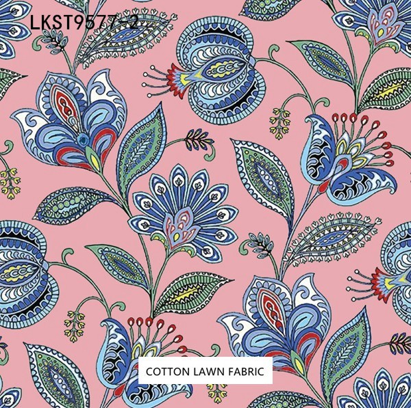100% Cotton Lawn Fabric,LANKING TEX,Low Moq Printing Best  Quality  100% Cotton Lawn Fabric