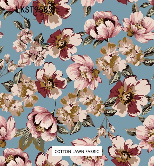 100% Cotton Lawn Fabric,LANKING TEX,Low Moq Printing Best  Quality  100% Cotton Lawn Fabric