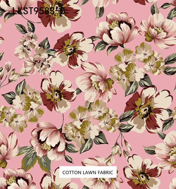 100% Cotton Lawn Fabric,LANKING TEX,Low Moq Printing Best  Quality  100% Cotton Lawn Fabric