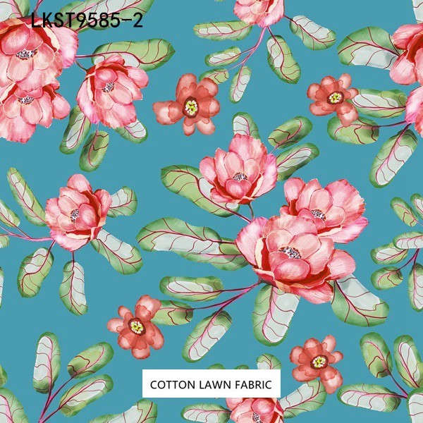 100% Cotton Lawn Fabric,LANKING TEX,Low Moq Printing Best  Quality  100% Cotton Lawn Fabric