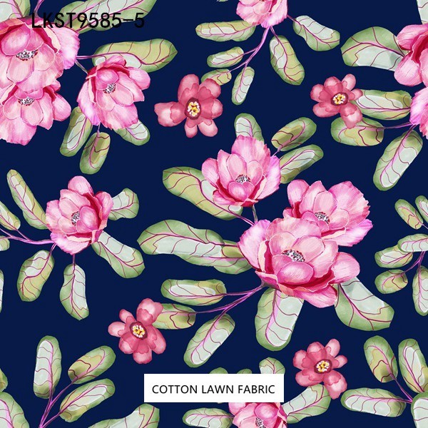 100% Cotton Lawn Fabric,LANKING TEX,Low Moq Printing Best  Quality  100% Cotton Lawn Fabric