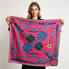 Doulbe Side Printed Silk  Scarf,LANKING TEX,Doulbe Side Printed Silk  Scarf