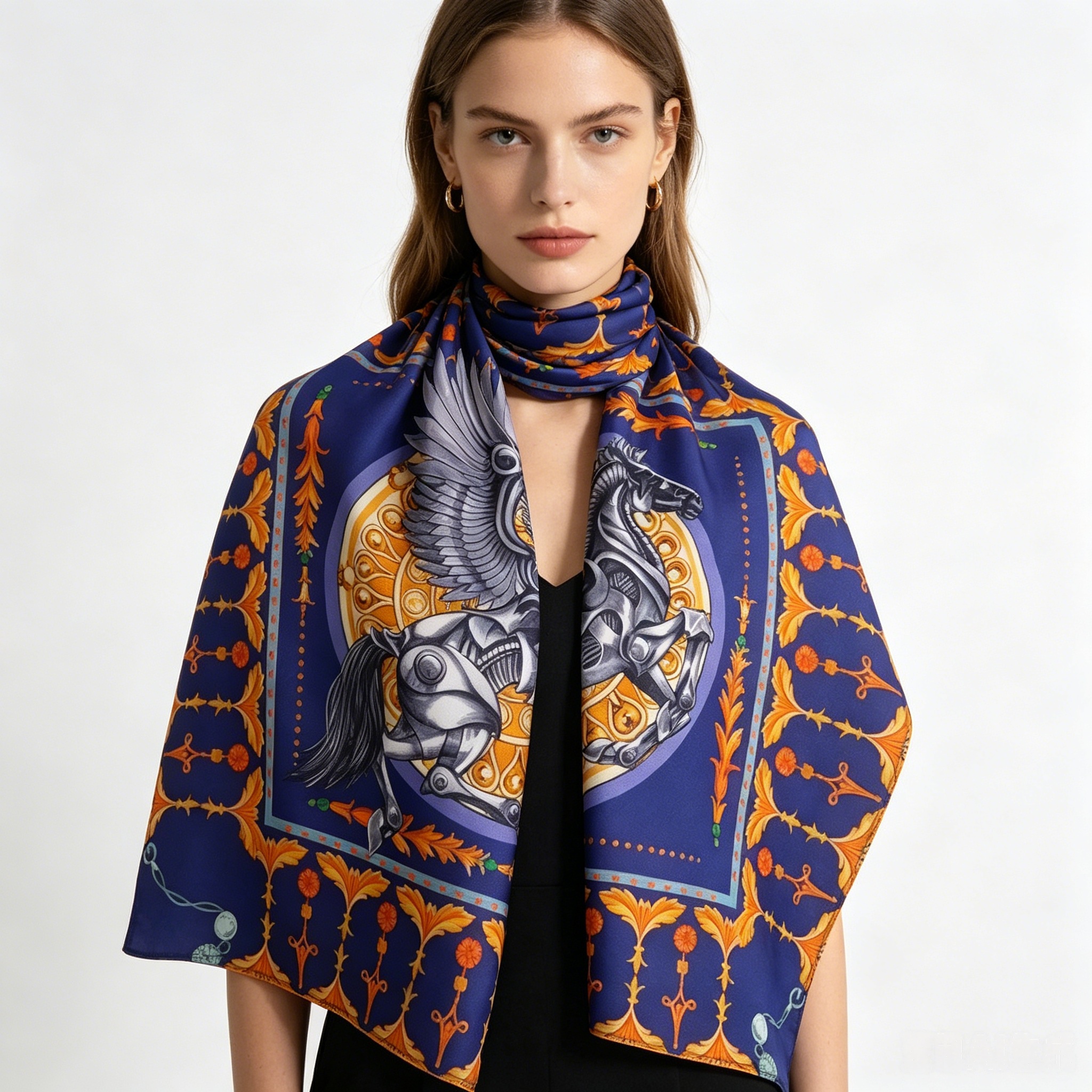 Silk  Scarf,LANKING TEX,Silk  Scarf