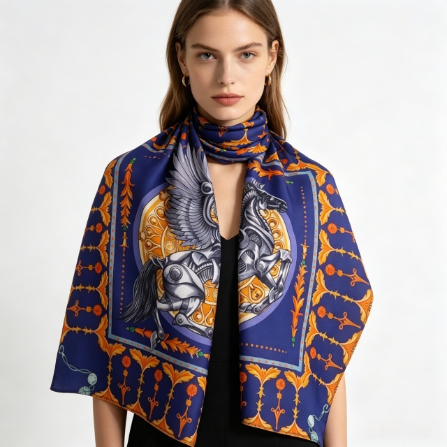Silk  Scarf,LANKING TEX,Silk  Scarf