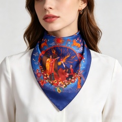 Doulbe Side Printed Silk  Scarf,LANKING TEX,Doulbe Side Printed Silk  Scarf