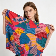 Doulbe Side Printed Silk  Scarf,LANKING TEX,Doulbe Side Printed Silk  Scarf