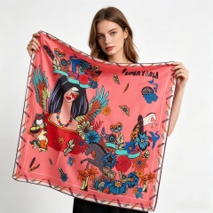 Doulbe Side Printed Silk  Scarf,LANKING TEX,Doulbe Side Printed Silk  Scarf