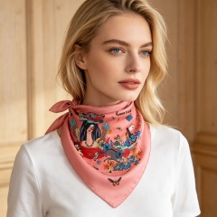 Doulbe Side Printed Silk  Scarf,LANKING TEX,Doulbe Side Printed Silk  Scarf