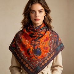 Doulbe Side Printed Silk  Scarf,LANKING TEX,Doulbe Side Printed Silk  Scarf