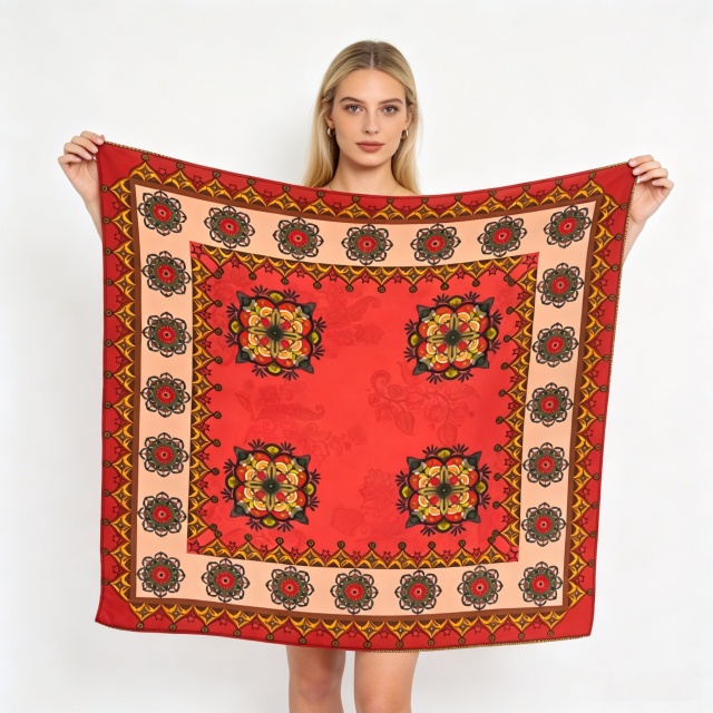 Doulbe Side Printed Silk  Scarf,LANKING TEX,Doulbe Side Printed Silk  Scarf