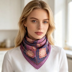 Doulbe Side Printed Silk  Scarf,LANKING TEX,Doulbe Side Printed Silk  Scarf