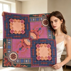 Doulbe Side Printed Silk  Scarf,LANKING TEX,Doulbe Side Printed Silk  Scarf