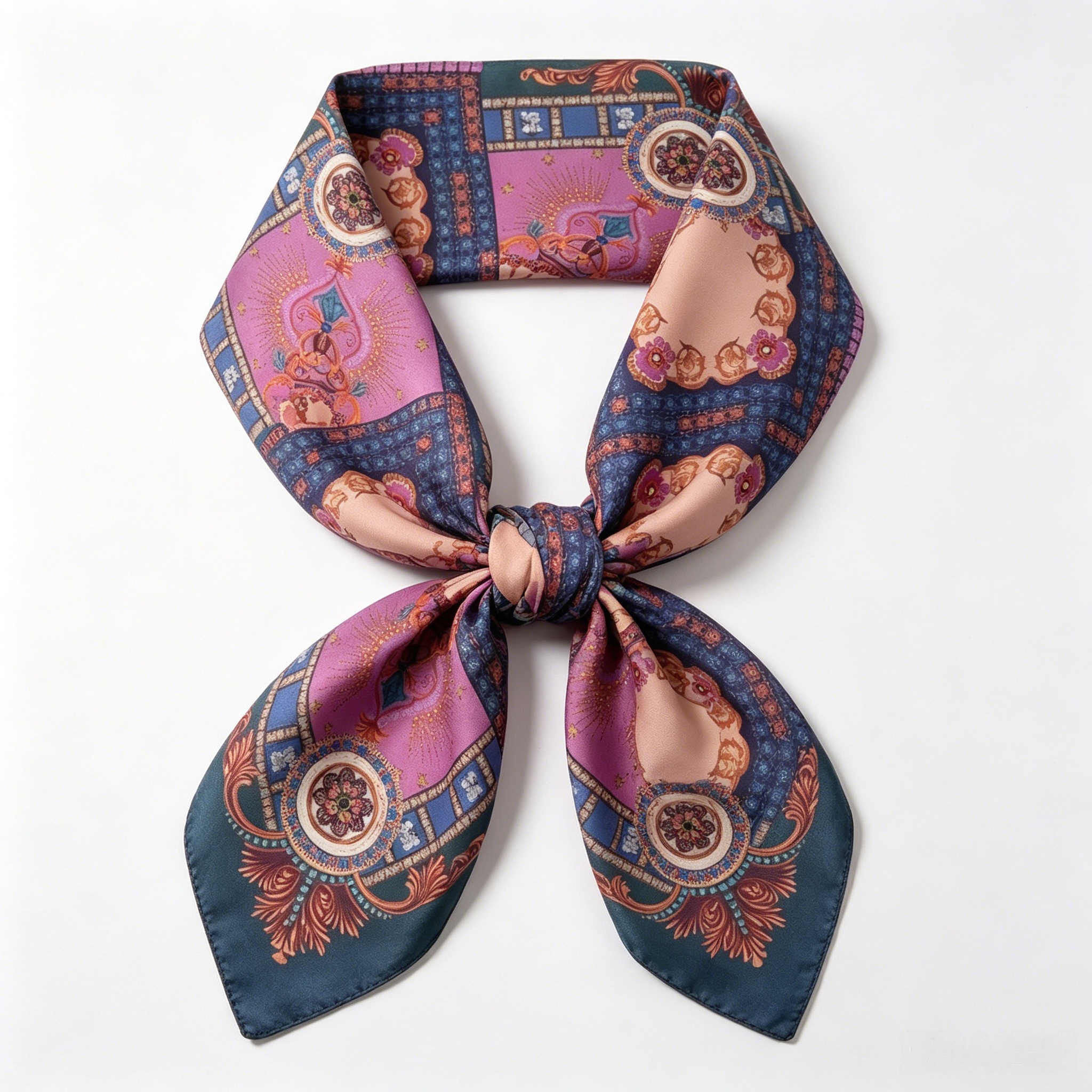 Doulbe Side Printed Silk  Scarf,LANKING TEX,Doulbe Side Printed Silk  Scarf