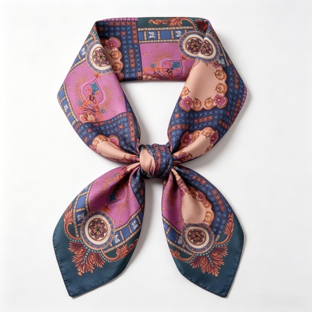 Doulbe Side Printed Silk  Scarf,LANKING TEX,Doulbe Side Printed Silk  Scarf