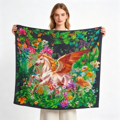 Doulbe Side Printed Silk  Scarf,LANKING TEX,Doulbe Side Printed Silk  Scarf