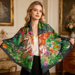 Doulbe Side Printed Silk  Scarf,LANKING TEX,Doulbe Side Printed Silk  Scarf