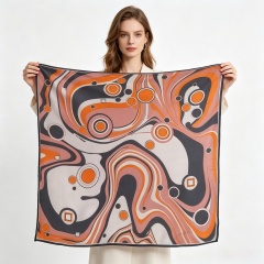 Doulbe Side Printed Silk  Scarf,LANKING TEX,Doulbe Side Printed Silk  Scarf