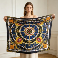 Doulbe Side Printed Silk  Scarf,LANKING TEX,Doulbe Side Printed Silk  Scarf