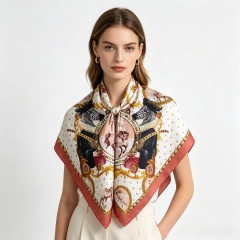 Doulbe Side Printed Silk  Scarf,LANKING TEX,Doulbe Side Printed Silk  Scarf