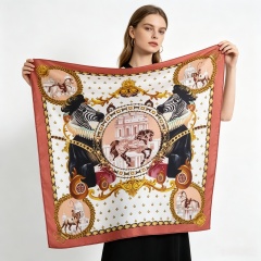 Doulbe Side Printed Silk  Scarf,LANKING TEX,Doulbe Side Printed Silk  Scarf