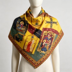Doulbe Side Printed Silk  Scarf,LANKING TEX,Doulbe Side Printed Silk  Scarf