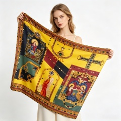 Doulbe Side Printed Silk  Scarf,LANKING TEX,Doulbe Side Printed Silk  Scarf