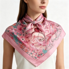 Doulbe Side Printed Silk  Scarf,LANKING TEX,Doulbe Side Printed Silk  Scarf