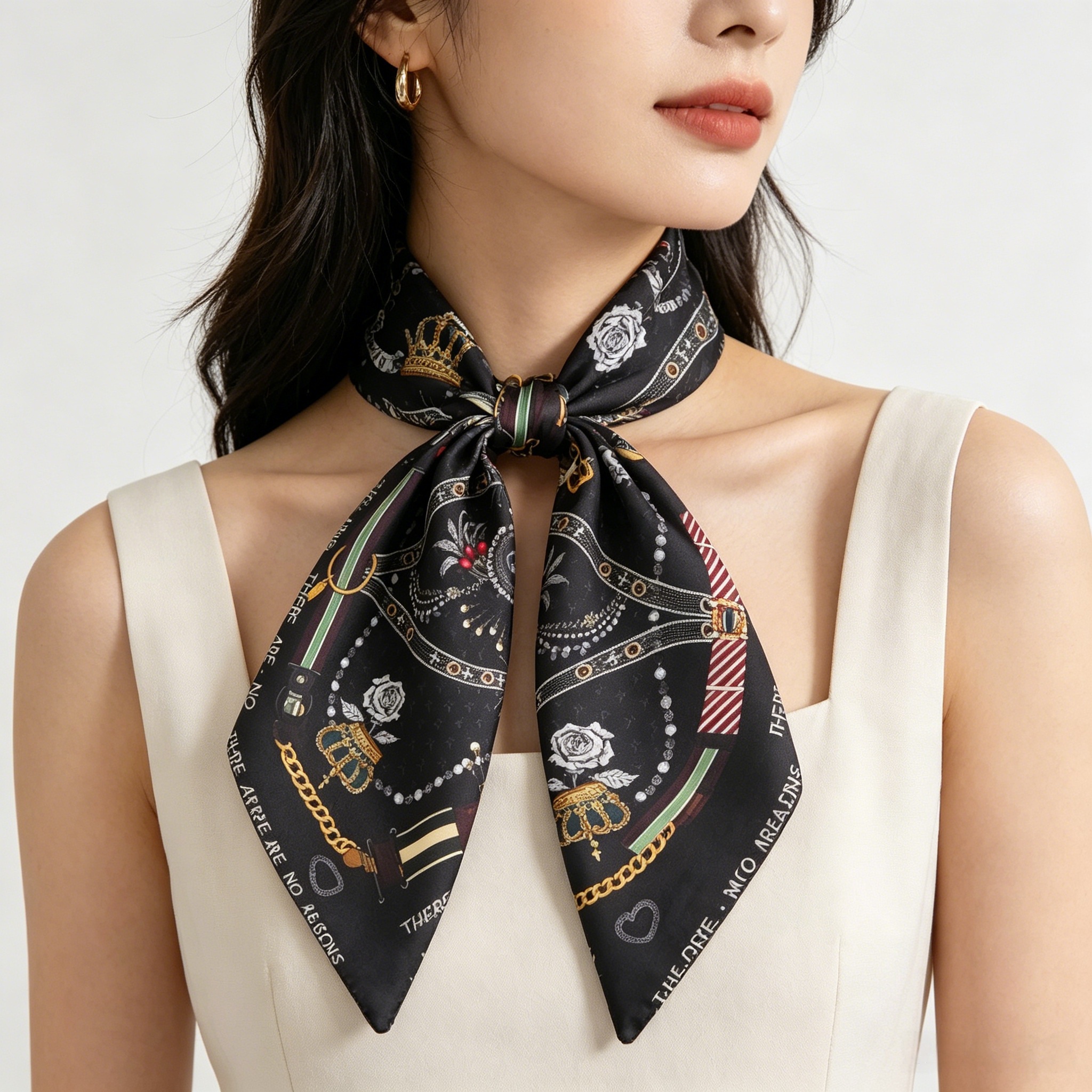 Doulbe Side Printed Silk  Scarf,LANKING TEX,Doulbe Side Printed Silk  Scarf