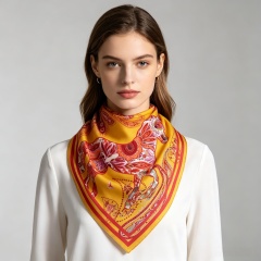 Doulbe Side Printed Silk  Scarf,LANKING TEX,Doulbe Side Printed Silk  Scarf