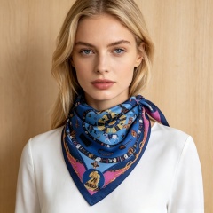 Doulbe Side Printed Silk  Scarf,LANKING TEX,Doulbe Side Printed Silk  Scarf