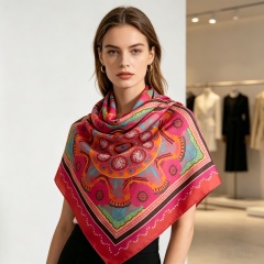 Doulbe Side Printed Silk  Scarf,LANKING TEX,Doulbe Side Printed Silk  Scarf