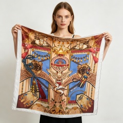 Doulbe Side Printed Silk  Scarf,LANKING TEX,Doulbe Side Printed Silk  Scarf