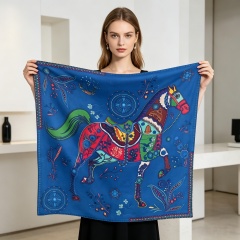 Doulbe Side Printed Silk  Scarf,LANKING TEX,Doulbe Side Printed Silk  Scarf