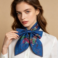Doulbe Side Printed Silk  Scarf,LANKING TEX,Doulbe Side Printed Silk  Scarf